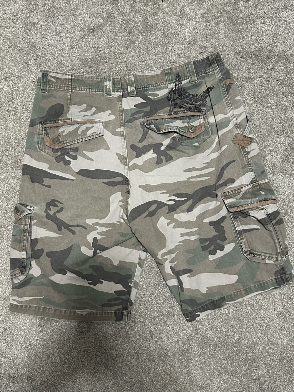 Y2K DeVISE Camo Baggy Cargo Dad Shorts